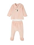 VERTBAUDET Weihnachtlicher Baby Samt-Schlafanzug Oeko-Tex pudrig rosa 50