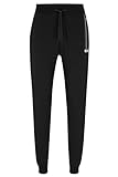 BOSS Herren Authentic Pants Jogginghose aus Baumwoll-Terry mit gepunkteten Streifen und Logo Schwarz L