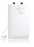 AEG Boiler BOI 5 U, Untertischboiler 5 Liter Niederdruck mit Stecker 230V für Küchenspüle + Wachbecken, 2 kW, Made in Germany, 204616