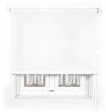 Blindecor Ara Premium | Hochwertiges durchscheinendes glattes Rollo - Weiß, 190 x 240 cm (BxH) | Stoffgröße 187 x 235 cm . Rollos Premium für F