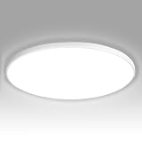 NUODIFAN LED Deckenleuchte,18W Deckenlampe,1800LM Ultra Dünn Weiß 6500K Wasserfest IP65 Badzimmer Deckenlampe,Rund Deckenleuchte Flimmerfreie Lampe, LED Lamp