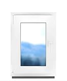 Fenster Badfenster Kunststofffenster Kunstoff weiß BxH 60 x 100 cm 600 x 1000 mm DIN Links - ALLE GRÖßEN 2 fach Verglasung - Milchglas Satinato - Funktion Dreh-Kipp - B