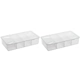 Rotho Snappy Aufbewahrungsbox 3l mit Einteilungen und Deckel, Kunststoff (PP) BPA-frei, transparent, 3l (33 x 19 x 7,6 cm) (Packung mit 2)