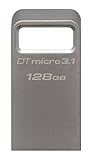 Kingston DataTraveler Micro USB Stick 128GB 200MB/s Metall USB 3.2 Gen 1 - DTMC3G2/128GB, silb