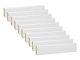 Vorteilspack KGM Sockelleiste Modern - Weiß folierte MDF Fußbodenleiste - Maße: 2400 x 16 x 58 mm - 40 Stück / 96M