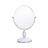 Kosmetikspiegel Spiegel im europäischen Stil, doppelseitiger Kosmetikspiegel, tragbar, zusammenklappbar, 3-fach Vergrößerungsspiegel, Badezimmerspiegel für Schminken Makeup Gesichtspflege ( Color : W