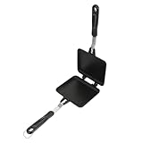 GREENADSCAPE 1stk Sandwichpfanne Antihaftbeschichtet Wok Gestell Herd Backgeschirr Focaccia Ofen Omelette Deckel Brotbackform Bratpfanne Kochgeschirr Toaster Pfannkuchen Abs Aluminium Black