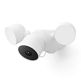Google Nest Cam mit Flutlicht – Außen mit Kabel – Intelligente Sicherheitskamera GPLE9, Snow, 1 Stück (1er Pack)