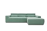 DOMO Collection Brandon Ecksofa, Sofa mit Rückenfunktion in L-Form, Polsterecke, Eckgarnitur, mint, 285 x 175