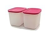 TUPPERWARE Gefrier-Behälter 1,1L pink-weiß hoch G35 (2) EIS-Kristall Eisk