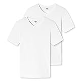 Schiesser Herren T-Shirt 2er Pack - V-Ausschnitt, S-3XL Weiß M