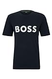 BOSS Herren Tee 1 Regular-Fit T-Shirt aus Baumwoll-Jersey mit Logo-Print Dunkelblau S
