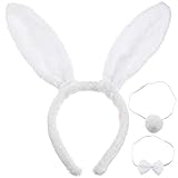 Tier Kostüm Set Kaninchen Hase Ohren Stirnband Schwanz Krawatte für Kinder Erwachsene Ostern Party Gefallen oder Kostüm Dek