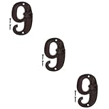 Veemoon 3St GusseisenMetalldigital Hausnummer Türadresse Nummer Hausadressennummern gusseiserne Nummer Vintage Tür Adressschild aufkleber Hausschilder Tor Nummer Anzahl Leb