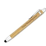 25x Personalisierter Kugelschreiber mit Gravur - Bambus Touch - dein Wunschtext auf Holz-Kugelschreib