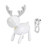 Garosa Niedliche Nachtlicht-USB-Ladelampe in Hirschform mit Augenschutz, Perfekt für die Dekoration von Kinderzimmern (WHITE)