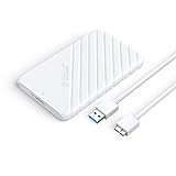 ORICO 2,5 Zoll SATA zu USB 3.0 Werkzeugloses externes Festplattengehäuse – unterstützt UASP SATA III SSD – kompatibel mit Windows, Mac, Linux, PS4, Smart TV und mehr (Weiß)