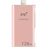 [Apple MFi] iConnect 128 GB Mobile Flash Drive w/Lightning Connector for iPhones, iPads, iPod Mac & PC USB 3.0 (Rose Gold)