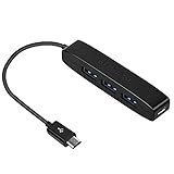 AuviPal 3-Port Micro USB OTG Hub Adapter (3 USB Ports + Power Port) für Fire Stick 4K, Playstation Classic, Raspberry Pi Zero, Sega Genesis Mini, S/NES Classic Mini und mehr - Schw