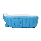 Aufblasbare Badewanne+Fuß Pumpe (Reparatursatz) aufblasbare Spielpool Schwimmbad tragbare Badewanne blau passend für Häuser, Wohnungen, Hotels 26,23,7,5cm Schwimmb