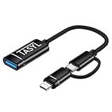 TASYL 2 in 1 USB Adapter für iPhone iPad USBC Lightning Thunderbolt OTG USB 3.0 Adapterkabel Kompatibel mit MacBook Thunderbolt, Surface Pro, Dongles, MIDI; N