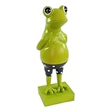 colourliving Frosch Dekofigur lustiger Badefrosch grün Gartenfigur Frosch Pooldeko Froschfigur Deko Frosch Schwimmer und Nichtschwimmer (Nichtschwimmer, 43 cm)