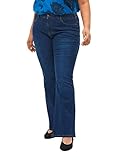 Zizzi Frauen Plus Größe Ellen Jeans Bootcut hohe Taille Größen - Plus Size Damenkleidung 52W / 82 cm Dark B