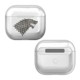 Head Case Designs Offizielle HBO Game of Thrones Stark Distressed Sigils Durchsichtig Harte Kristall Handyhülle Hülle Huelle kompatibel mit Apple AirPods 3 3rd Gen Charging C