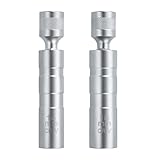 Kaelah Zündkerzenschlüssel Set, 2 Stück Zündkerzenschlüssel 14mm und 16mm, Magnet Universal Drehbarer Zündkerzenschlüssel, Werkzeuge zum Entfernen von Zündkerzen für Autorep