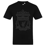 Liverpool FC - Herren T-Shirt mit YNWA-Grafikprint & Wappen - offizielles Merchandise - Geschenk für Fußballfans - Schwarz - S