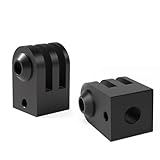 HSU Aluminium Stativhalterung für GoPro, 2er Pack Kameraadapter für Hero 12/11/10/9/8/7/6/5/4/3 Action-Kamera (Schwarz)