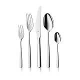 WMF Boston Edelstahl Besteck Set 6 Personen, Essbesteck Set 30 teilig, Monobloc-Messer, Cromargan Edelstahl poliert, spü