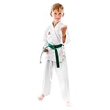 Supera Kinder Karate Anzug weiß - Karateanzug mit weißem Gürtel - 3 Teiliger Karate Gi mit Karatehose, Jacke und Karate Gü