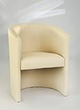 H&S Design Cocktailsessel Sessel Clubsessel Loungesessel Club Möbel Bürosessel Praxismöbel Farbe Creme/beige N