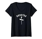 Damen Devotee – weißes Design. T-Shirt mit V