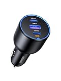 UGREEN Zigarettenanzünder USB C 130W Auto zubehör Auto Ladegerät 3-Port Auto 12V USB Adapte Schnellladegerät KFZ Ladegerät für MacBook Pro, iPhone 16/16 Pro/16 Pro Max/15/14/13, iPad, Galaxy S24,usw