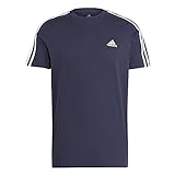 Adidas, Essentials Single Jersey 3-Stripes, T-Shirt, Legende Tinte/Weiß, M, M