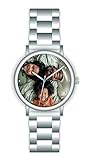 Uhr mit Foto personalisiertes Geschenk 40mm Stahlband Silber 3BAR W