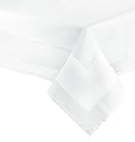 ZOLLNER Tischdecke, ca. 140x240 cm (nach der Wäsche), Baumwolle, Atlaskante, weiß
