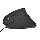 Yctze Ergonomische Vertikale USB-Maus mit Kabel für die Linke Hand; Ideal für Gaming und Desktops; Handgelenkgesundheitsfreundliches Design; Kabelgebundene Maus für Link