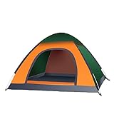 CLOLIN 2 Personen Wurfzelt, UPF 90+ Strandzelt Pop-Up Sofortzelt, Wasserdicht Zelt Leicht Camping Atmungsaktiv für Camping, Klettern, Angeln, Survival, Orange und Grü