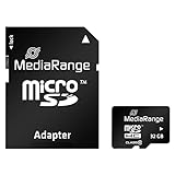 MediaRange micro SDHC Speicherkarte mit SD Adapter 32GB - Geschwindigkeit Klasse 10, Lesegeschwindigkeit bis 45 MB/s, externer Datenspeicher für mobile Endgeräte wie Digitalkameras oder Smartp