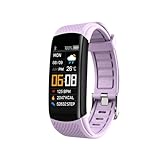 TS TAC-SKY Fitness Smartwatch Pulsmesser Wetter Uhr Band Armband Sport Wasserdicht Smartwatch für Männer Frauen (Farbe: Rosa)