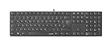 SPEEDLINK Riva Scissor Keyboard – PC Tastatur kabelgebunden, leise USB Tastatur mit flachen Tasten, Metall Gehäuse, ergonomische langlebige Scissor-Switches, deutsches QWERTZ Layout, schw