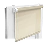 casa pura® Sichtschutzrollo - lichtdurchlässiges Rollo als Sichtschutz am Fenster - Fensterrollo in vielen Größen und Farben | Beige | 110x150