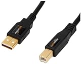 Amazon Basics, USB-2.0-Kabel kompatible mit Drucker, Typ A auf Typ B, mit vergoldeten Anschlüssen, 3 m, Schw