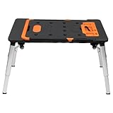 7 in 1 Multifunktionale Werkbank klappbar, Mobile Werktisch,114 * 59cm,150-250 kg Tragkraft,Arbeitstisch Werkstatt höhenverstellbar, Handwagen Rollb