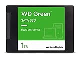 WD Green SATA SSD interne SSD 1 TB (2,5 Zoll Modul für den Einsatz in Laptops und Desktop PCs, SLC-Caching-Technologie, Stoßfest, WD F.I.T. Lab™-zertifiziert) grü