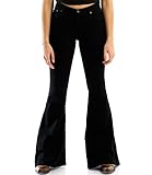 Comycom Damen Jeans Schlaghose Black (W30/L36)