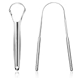 2 Stück Zungenreiniger, Zungenreiniger Edelstahl, Tragbarer Zungenreiniger, U-Form Zungenschaber aus Edelstahl, Tongue Cleaners, für Mundpflege Hygiene F